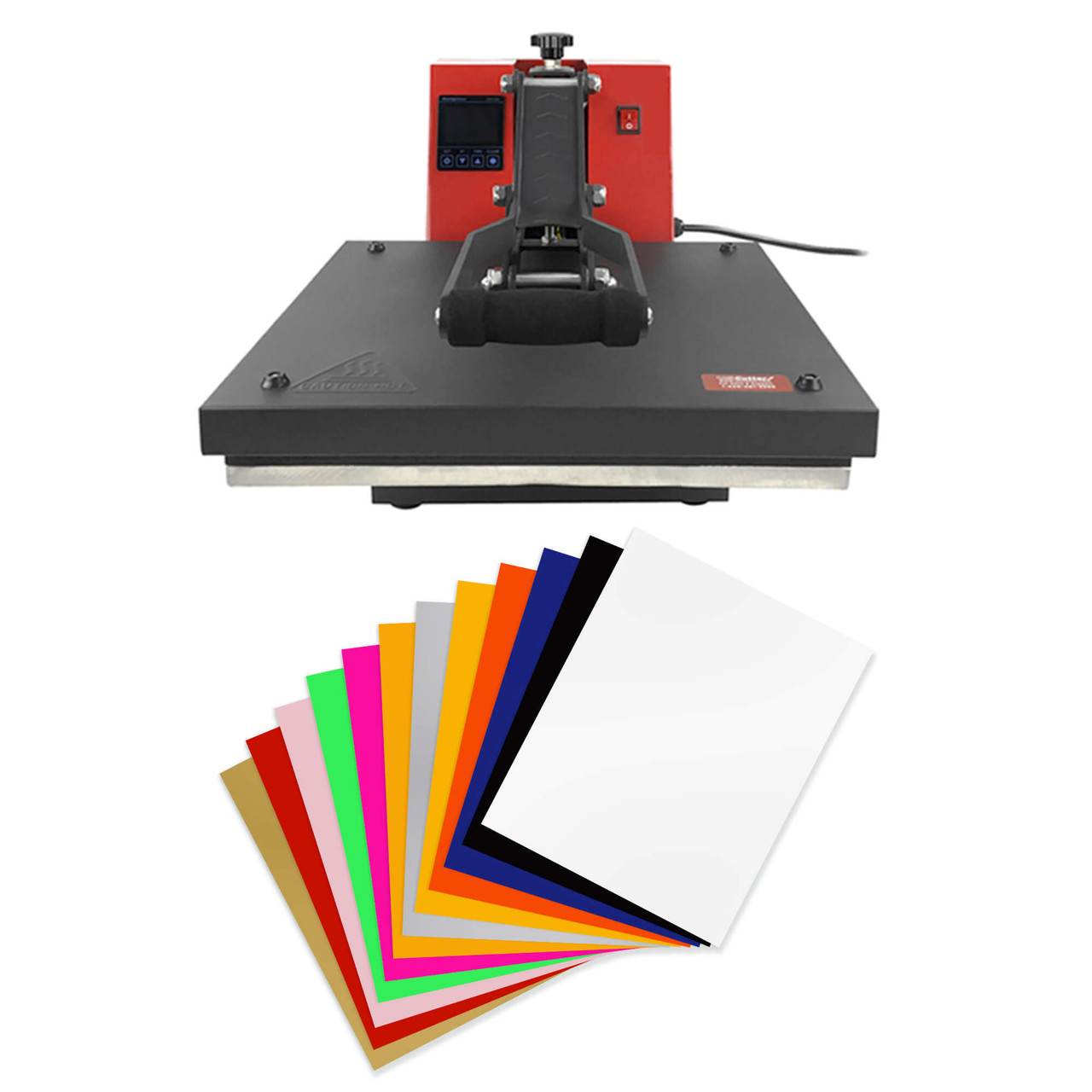 15 x 15 Clamshell Heat Press & Included Siser Starter Kit